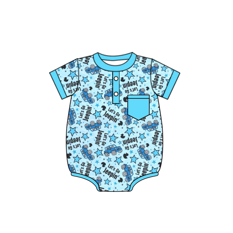 toddle baby boy lets go jeeping romper preorder