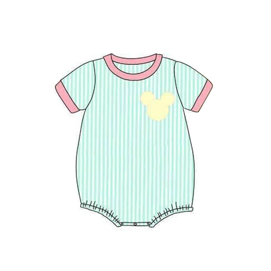 green stripes cartoon short sleeve romper preorder