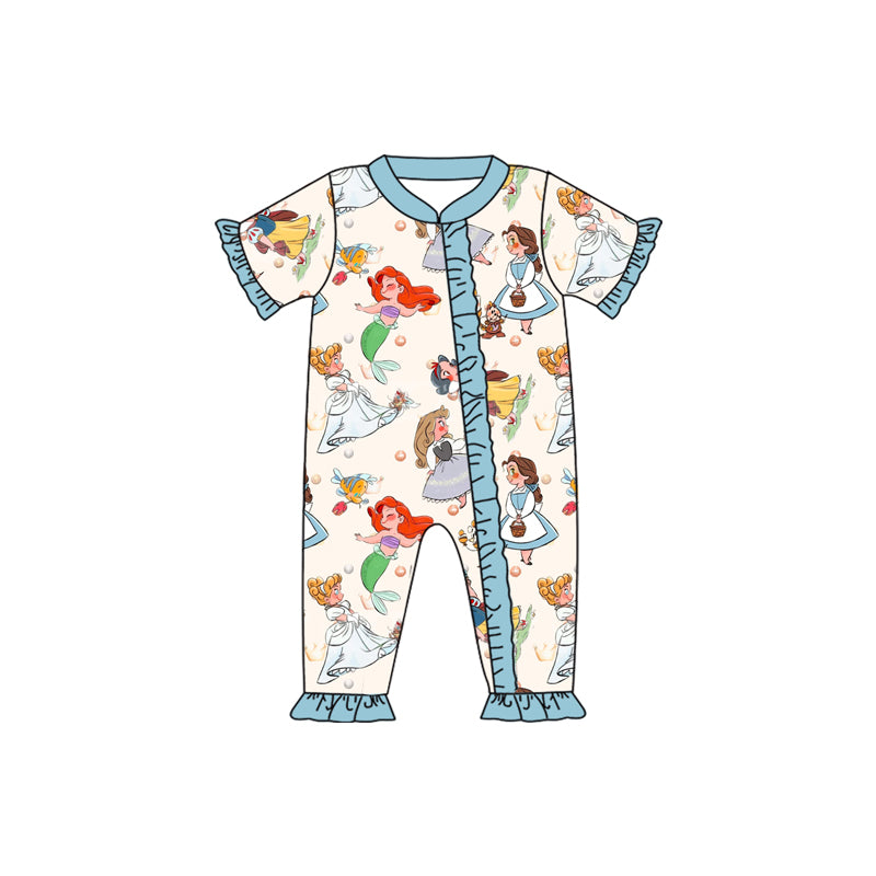 toddle baby girls princess mermaid zip romper preorder