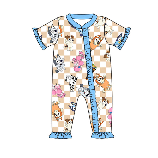 toddle baby girl blue cartoon dog romper preorder