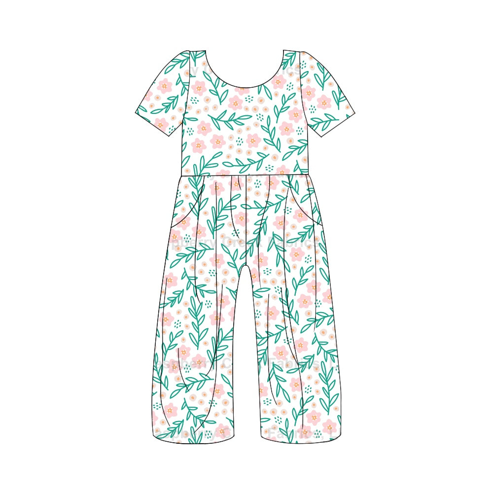 toddle baby girls flower print jumpsuit preorder