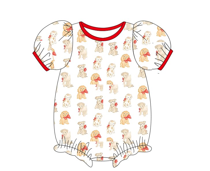 infant baby girls cute dog short sleeve romper preorder