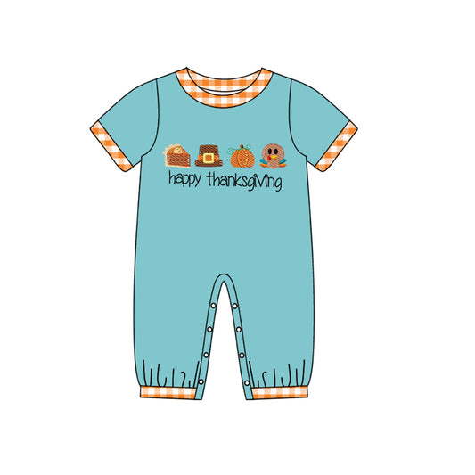 infat baby boy happy thanksgiving turkey romper preorder