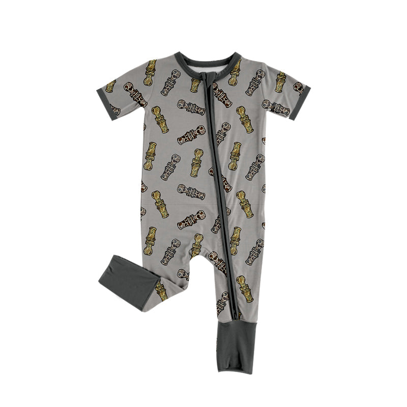 Baby Boy Camo Duck Call short sleeve zip romper preorder