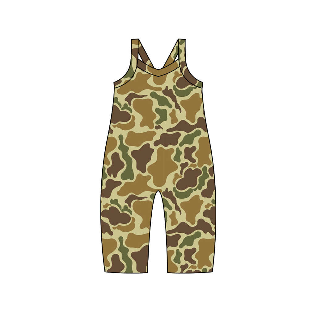 Toddle baby brown camo jumpsuit romper preorder