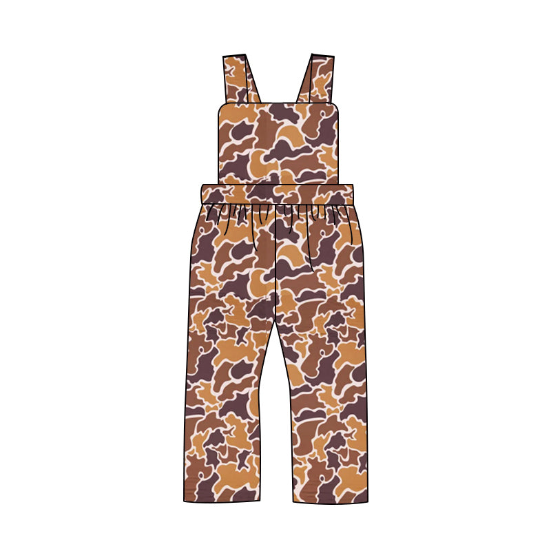 Wholesale kids clothes infant baby boy brown camo jumpsuit preorder