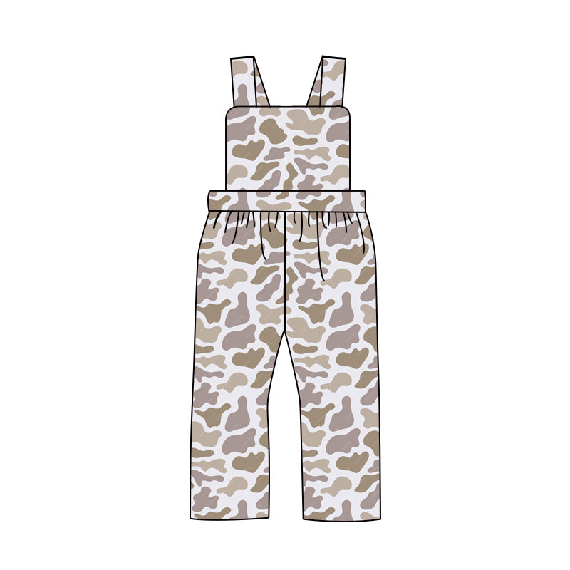 Wholesale kids clothes infant baby boy light grey camo jumpsuit preorder