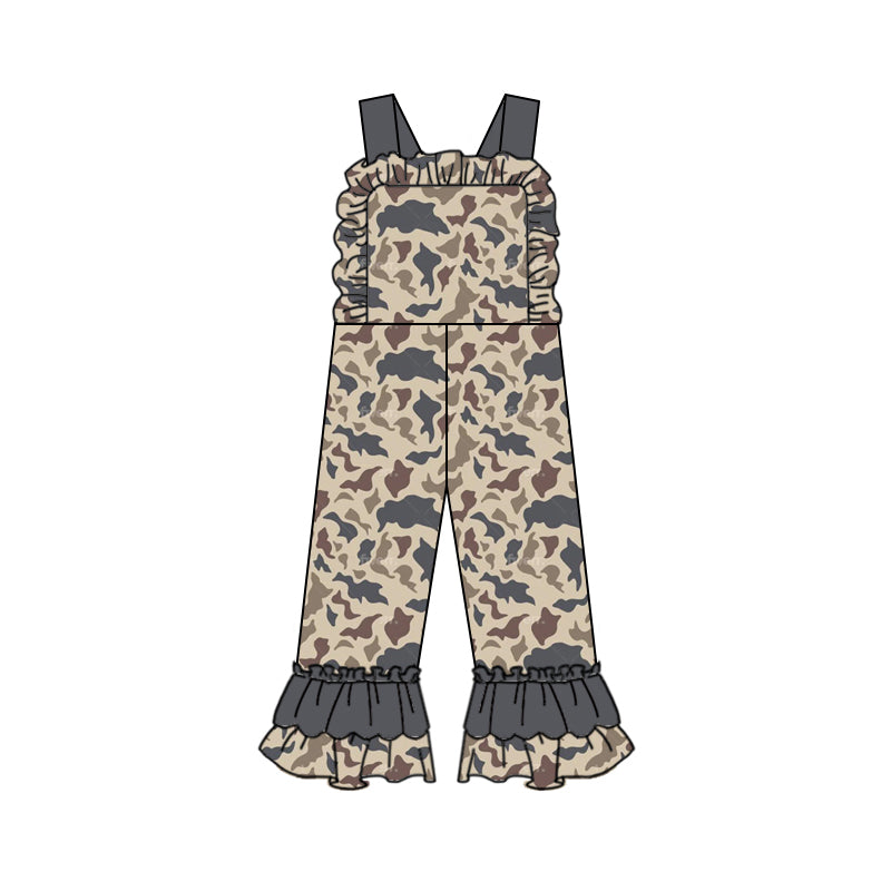 Wholesale kids clothes infant baby girl camo jumpsuit preorder