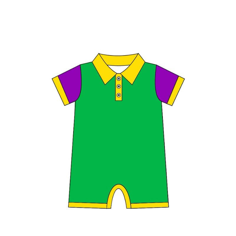 Toddle baby boy Mardi Gras holiday romper preorder