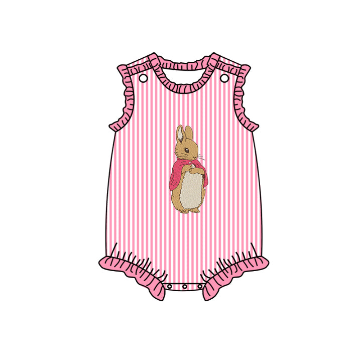 Toddle girls Easter bunny pink stripes omper preorder