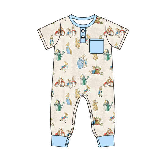 Easter bunny baby boy romper preorder