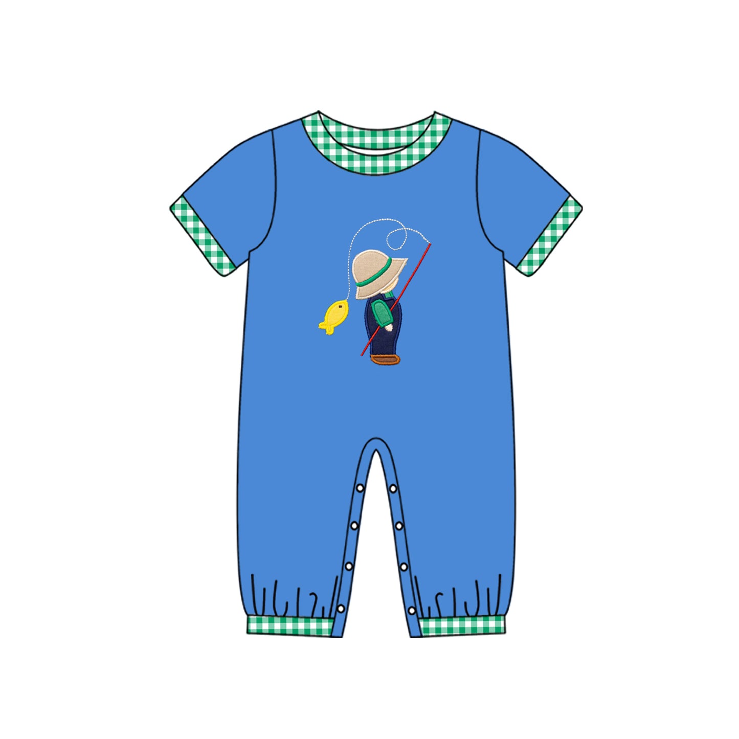 Outdoor fishing baby boy romper preorder
