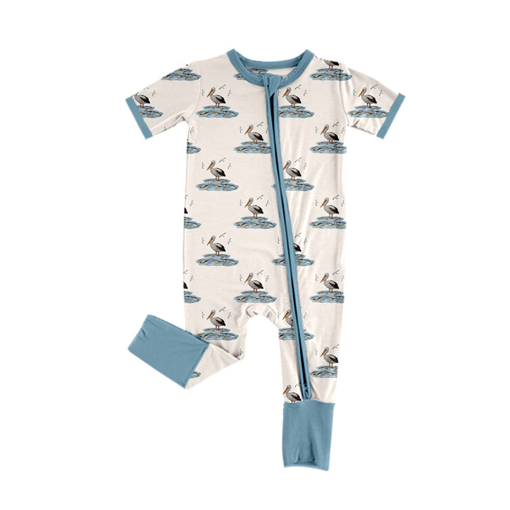 kids short sleeve cormorant zip romper preorder