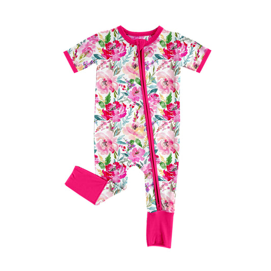 Toddle baby girls floral long sleeve zip romper preorder