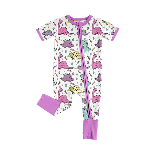 Baby girls dinosaur long sleeve zip romper preorder