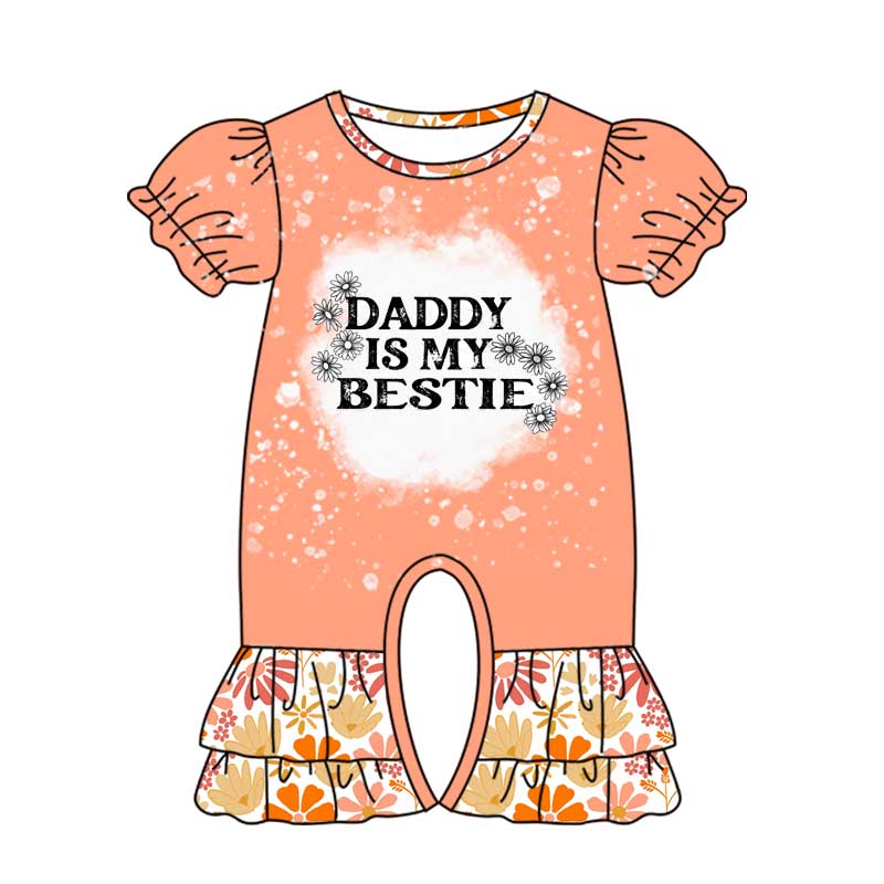 Daddy is my bestie baby girls romper preorder