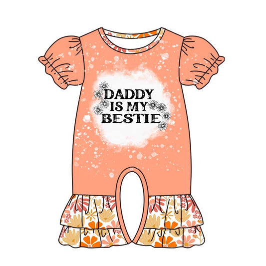 Daddy is my bestie baby girls romper preorder