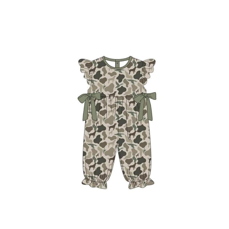 Toddle baby girls camo duck dog romper preorder