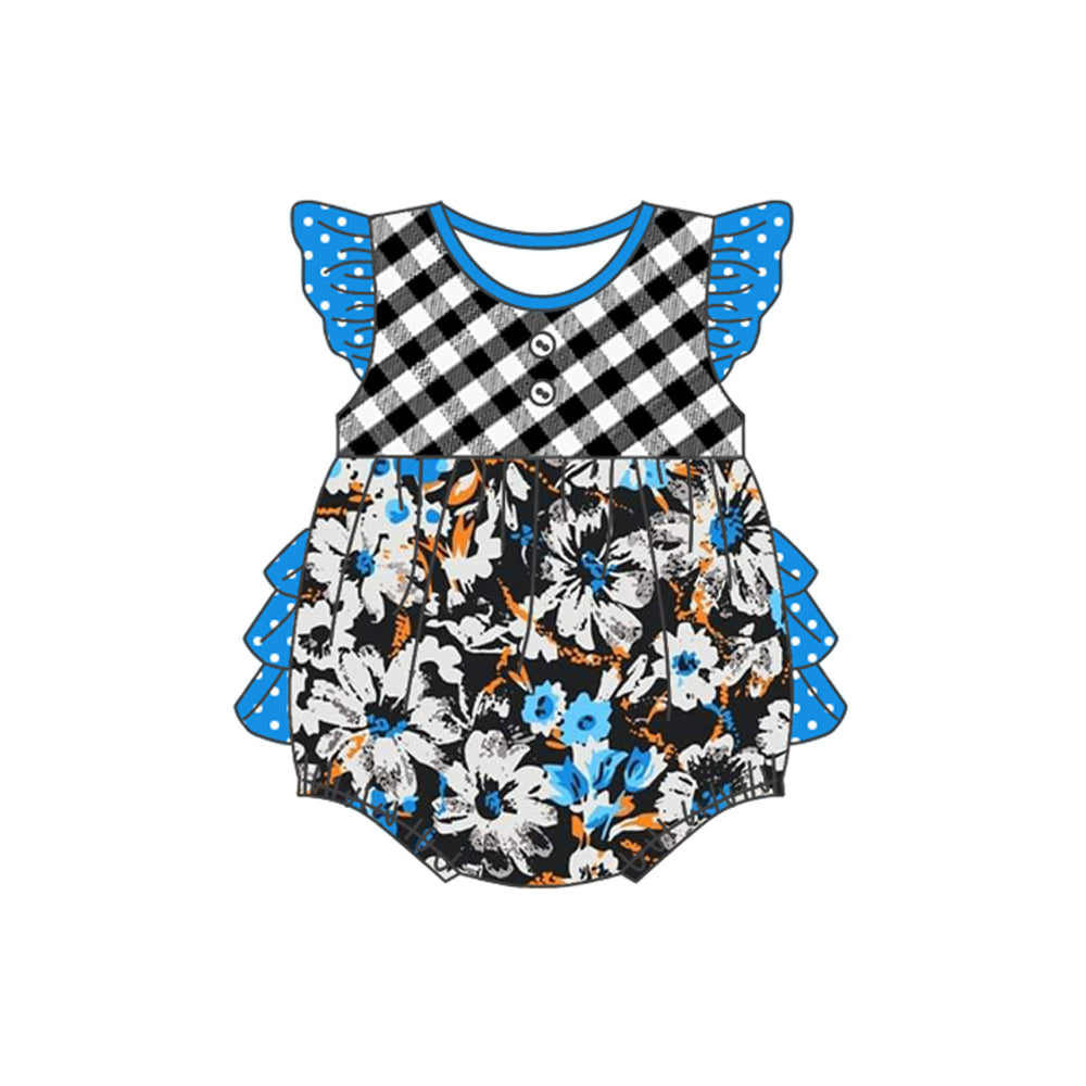 Toddle girls blue white flower romper preorder