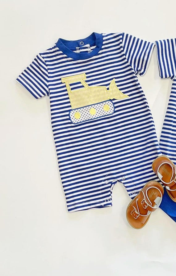 Toddle baby construction romper preorder
