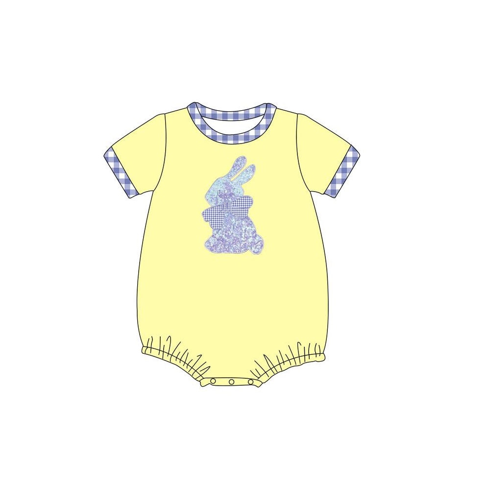 Toddle baby boy Easter bunny yellow romper preorder