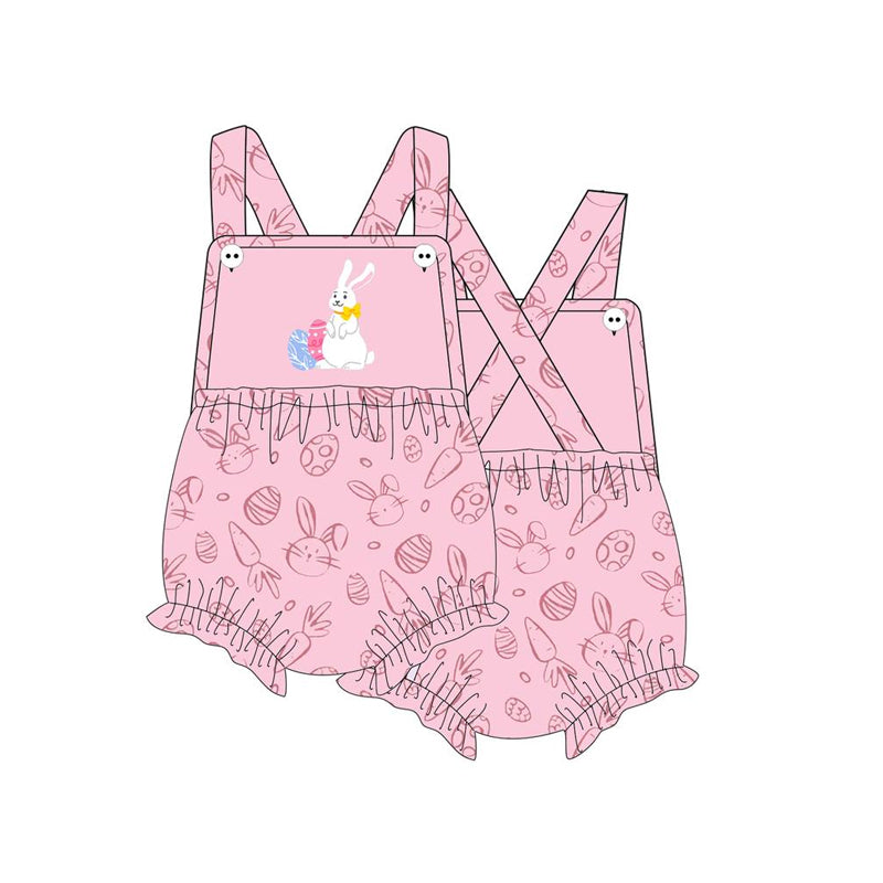 Toddle baby girl Easter bunny carrot pink romper preorder