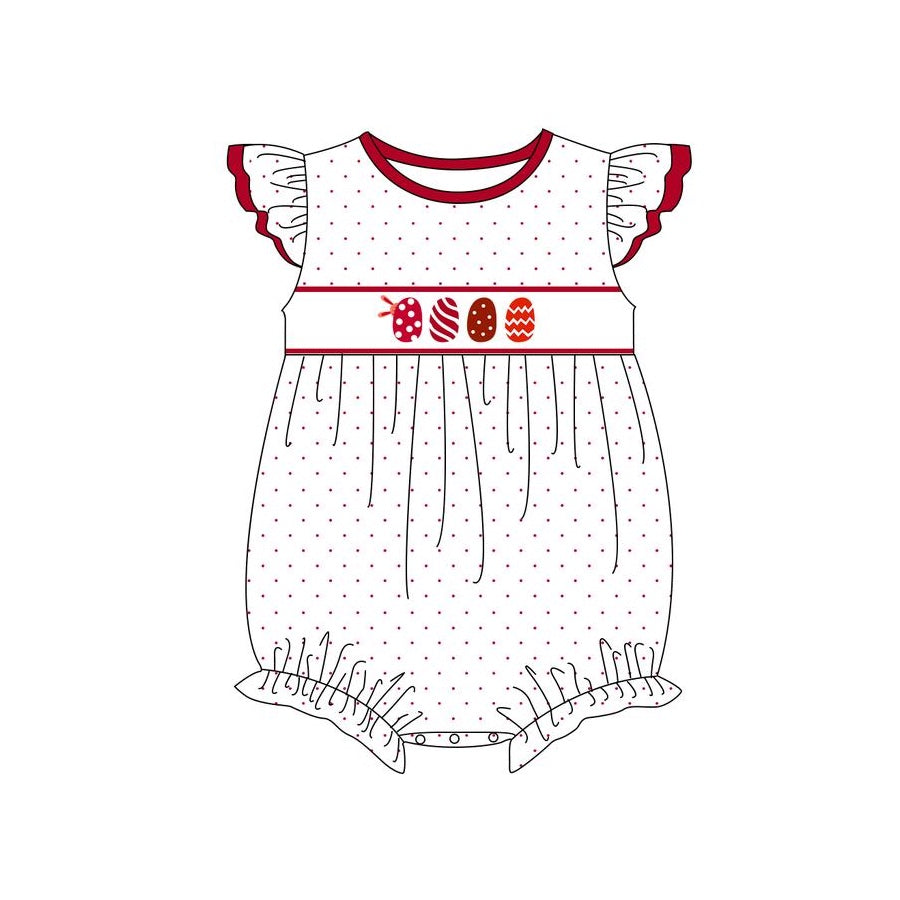 Toddle girl Easter red egg romper preorder