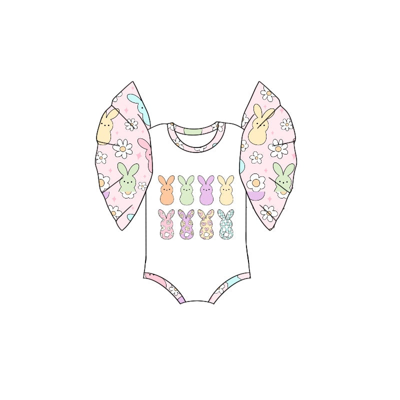 Toddle girls Easter bunny floral romper preorder