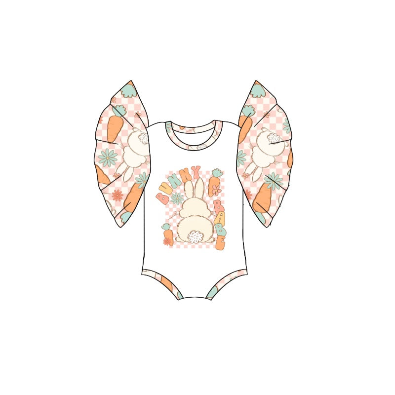 Toddle girls Easter bunny carrot romper preorder