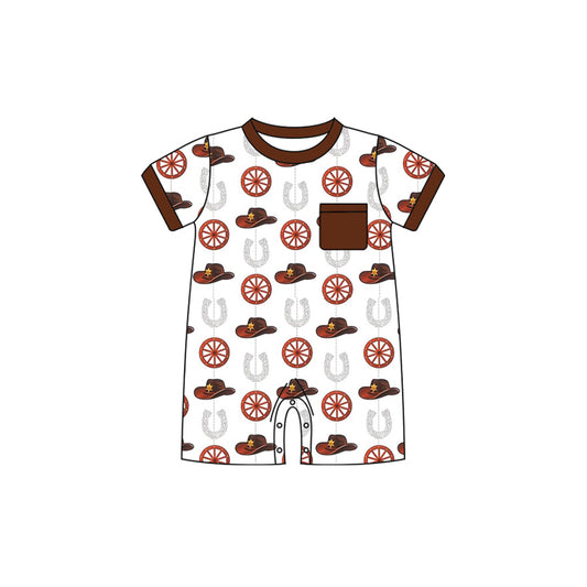 Cowboy western hat short sleeve romper preorder