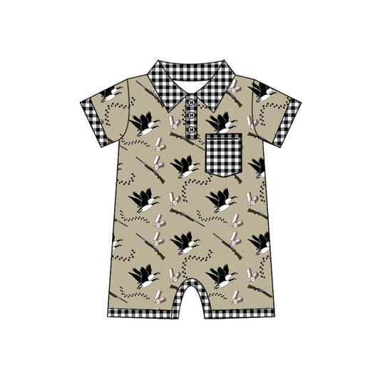 Gone hunting duck print toddle baby boy romper preorder