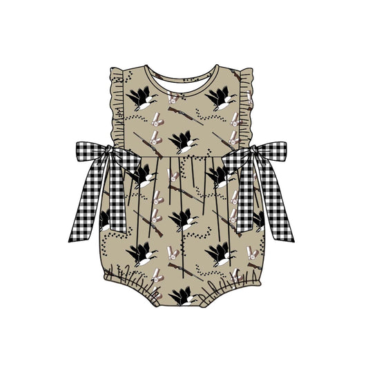 Gone hunting duck print toddle baby girl romper preorder