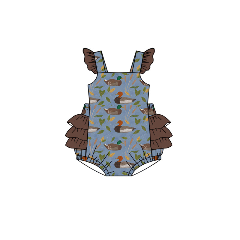 Mallard duck toddle baby girl romper preorder
