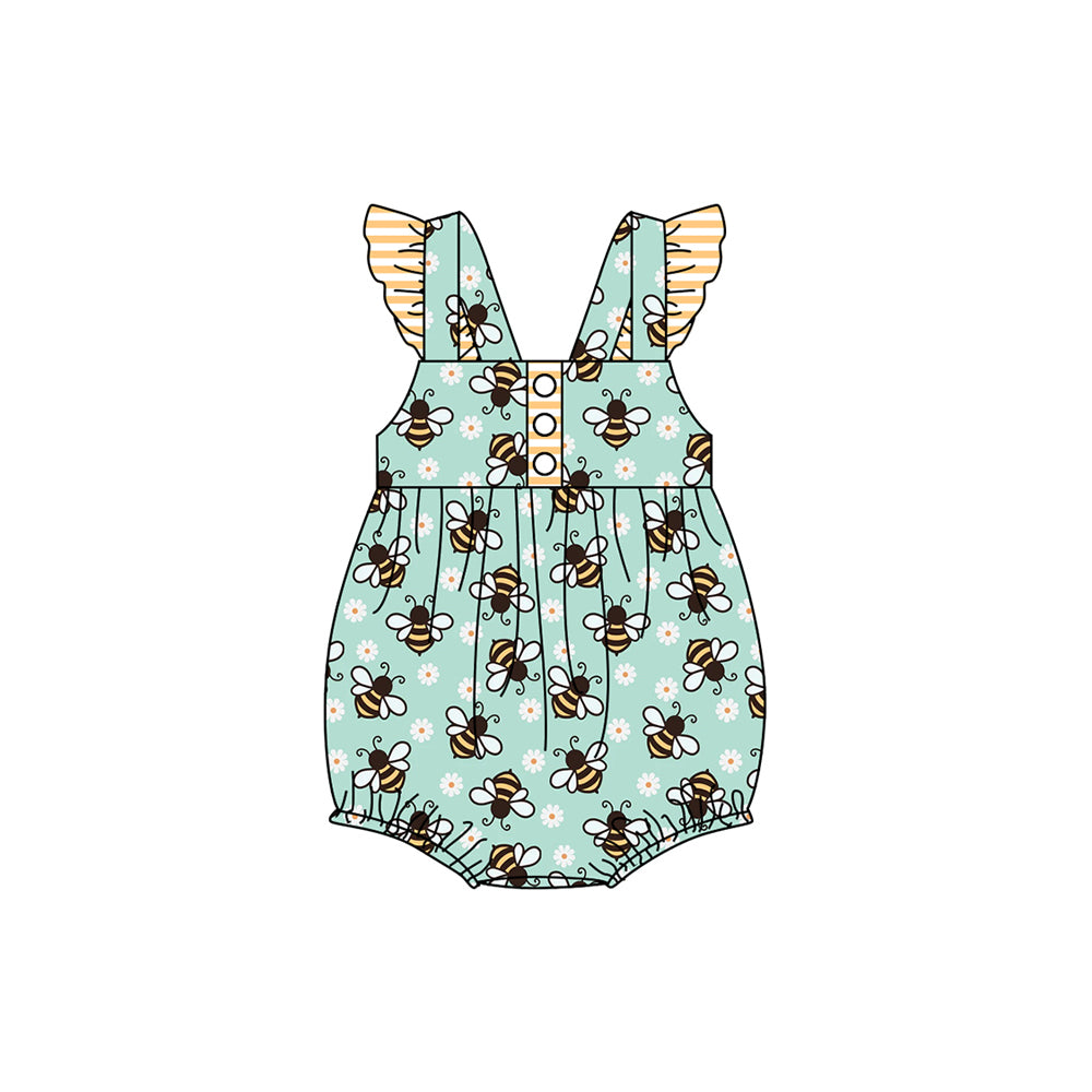 Toddle girls floral bee design romper preorder