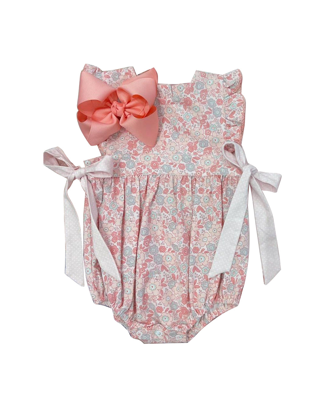 Baby girls pink floral boutique romper preorder