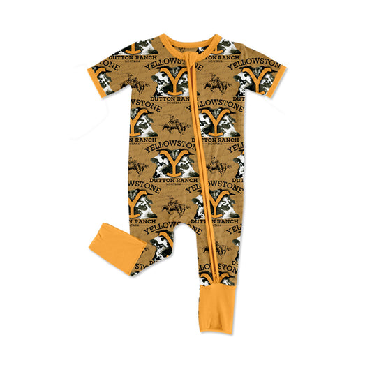 baby boy singer short sleeve yellow zip romper preorder