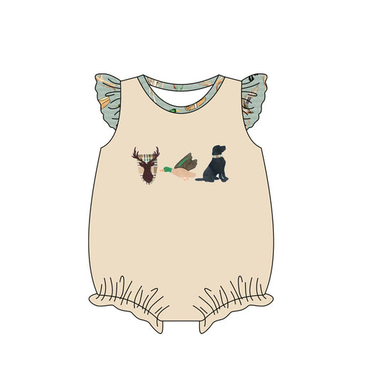 Toddle baby girl deer duck dog hunting romper preorder