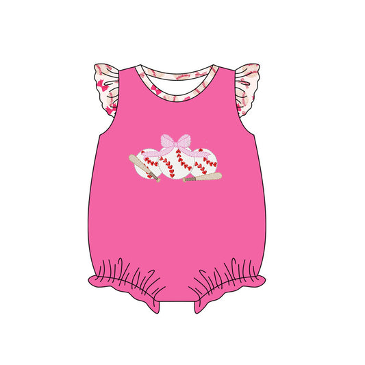 Toddle baby girl baseball game day romper preorder