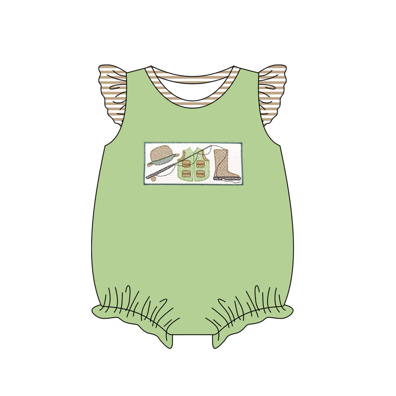 Toddle baby girl outdoor fishing romper preorder