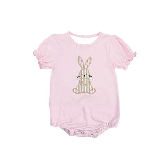 Toddle baby girl Easter bunny pink romper preorder