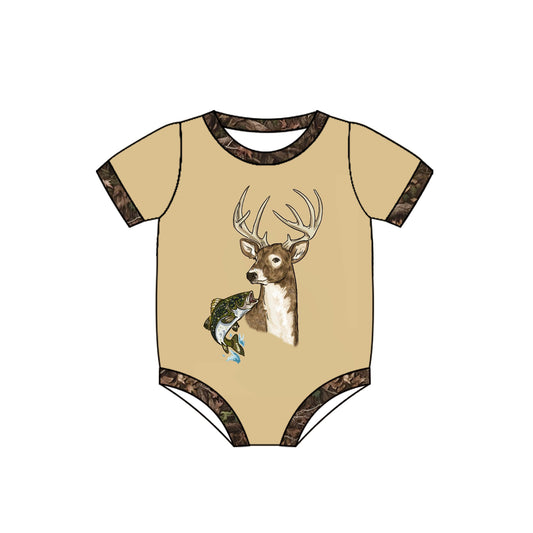 Toddle baby boy hunting season deer fishing romper preorder