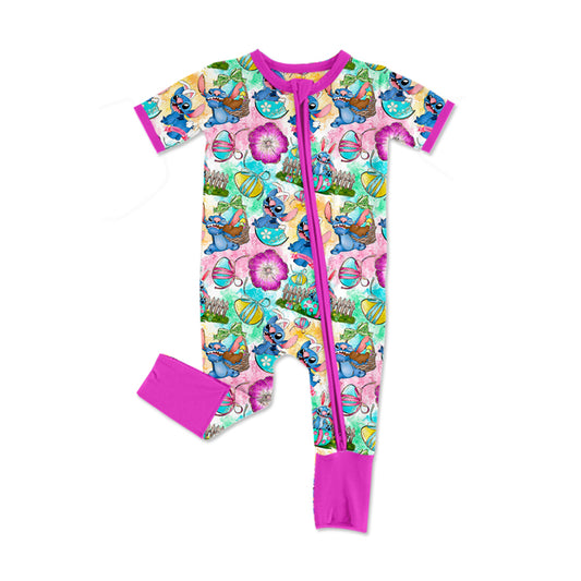 Toddle baby girls Easter cartoon zip romper preorder