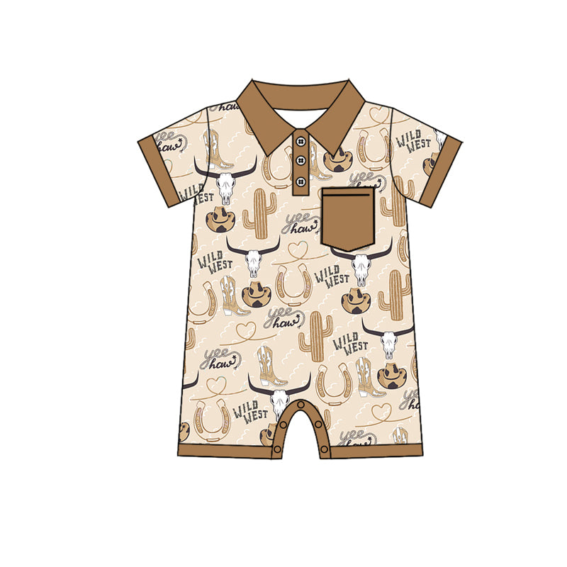 Cowboy wild wester baby boy romper preorder