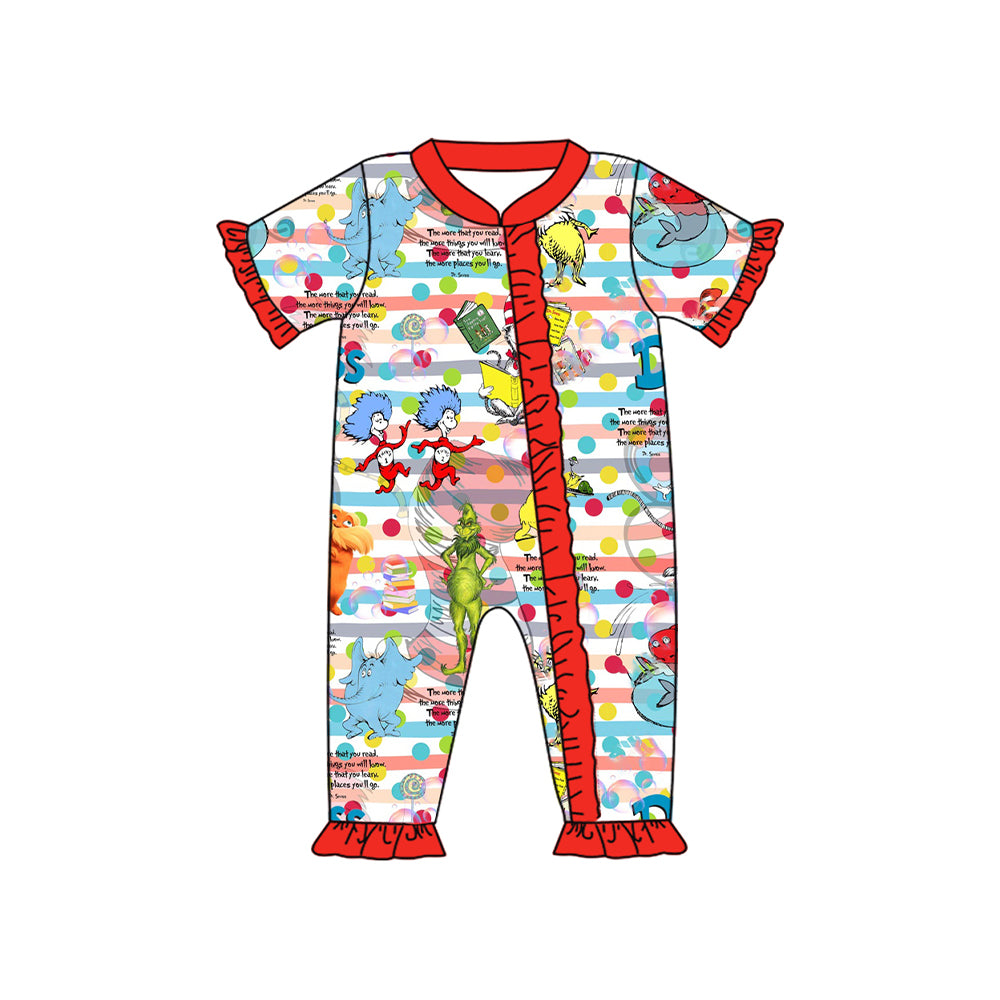 Baby girl Doctor green face zip romper preorder