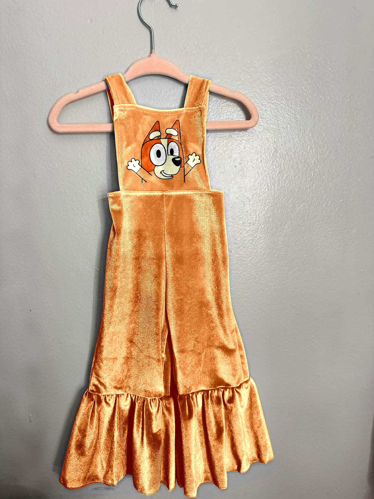 baby girls blue cartoon dog velvet  jumpsuit preorder