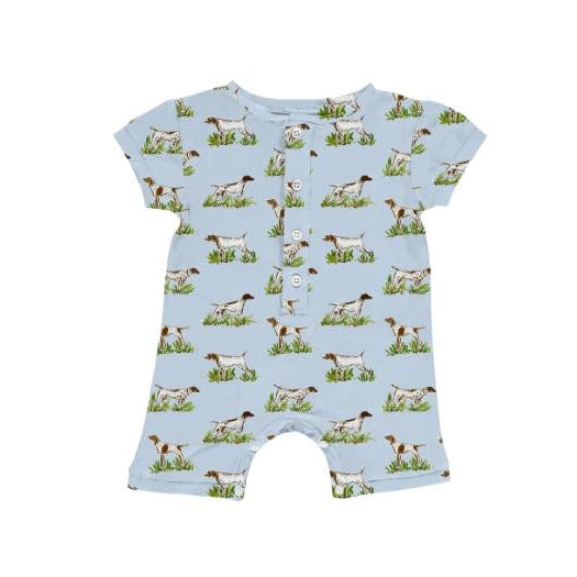 Toddle baby boy hunting dog romper preorder