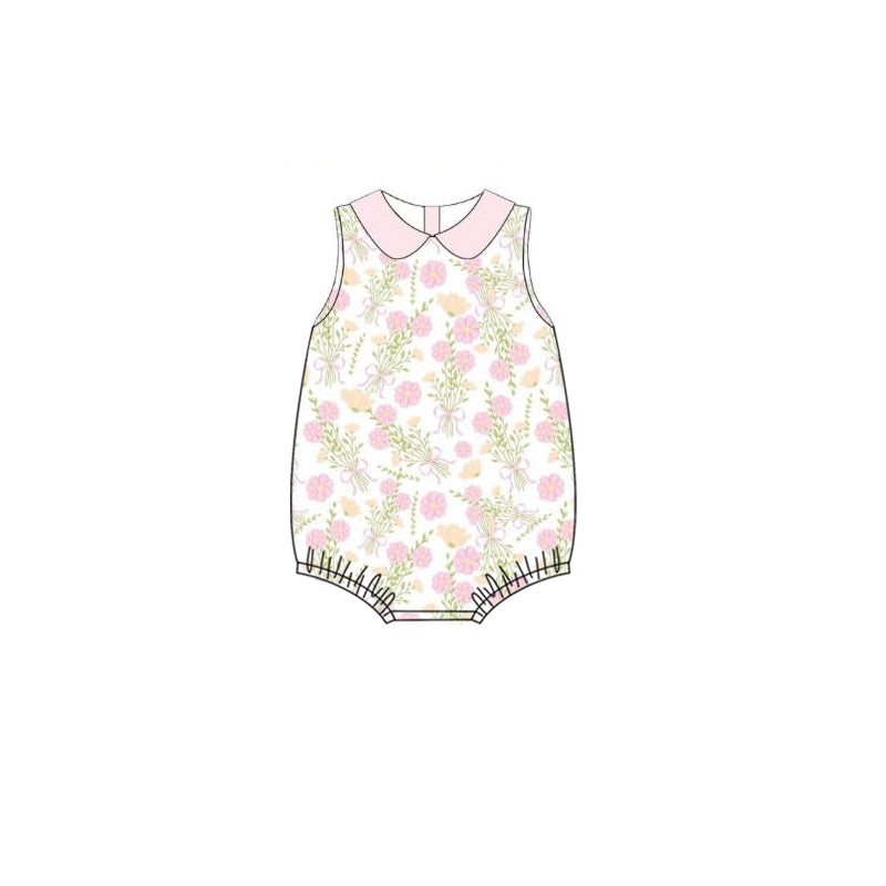 Toddle baby girl pink floral romper preorder