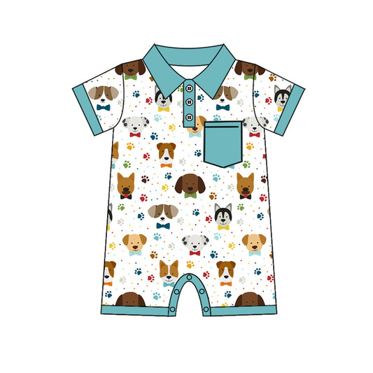 Baby boy cuet dog summer romper preorder