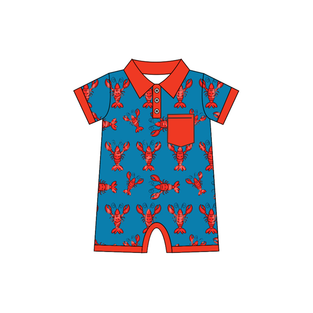 Toddle baby boy crawfish romper preorder