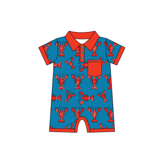 Toddle baby boy crawfish romper preorder